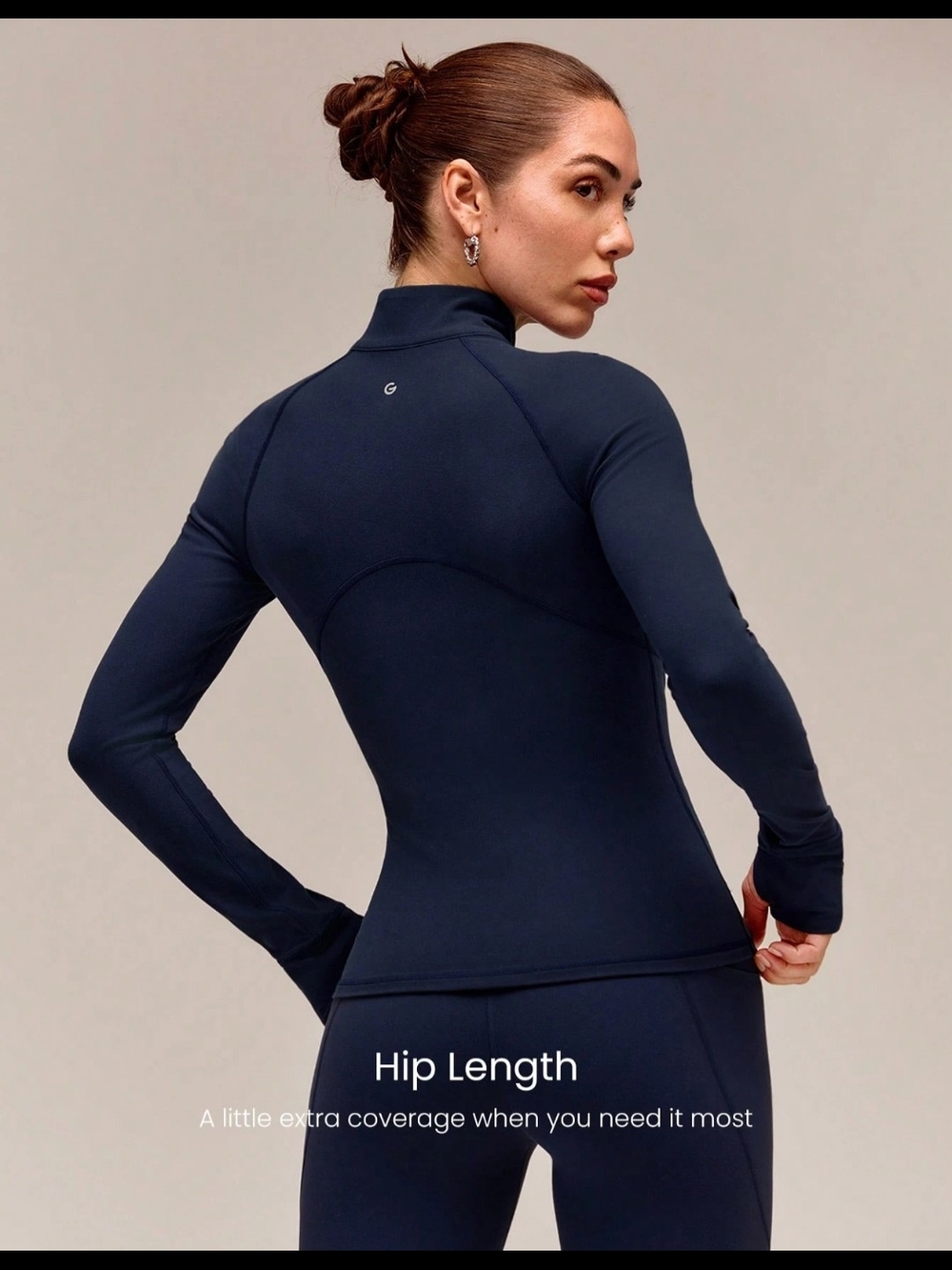 Navy Performance Zip-Up Jacket with Mock Neck - Picture 2 of 5